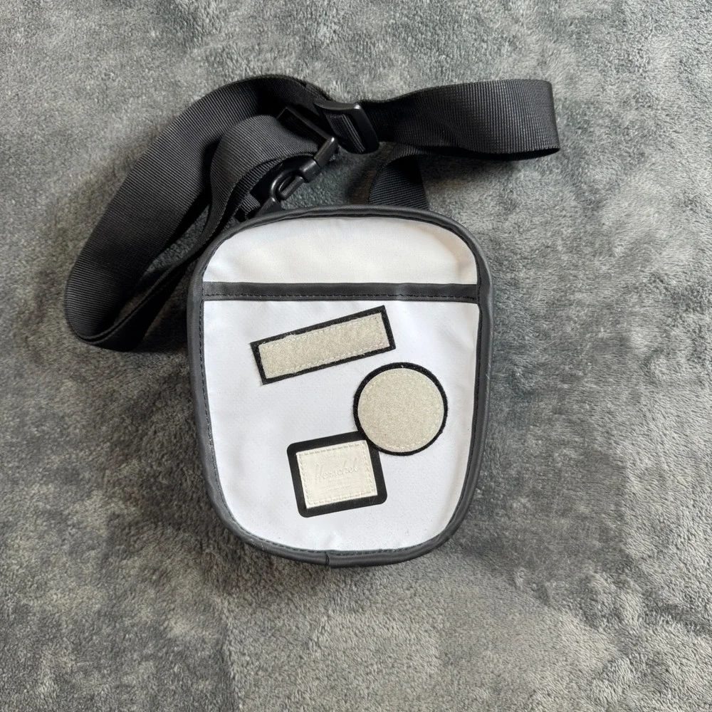 Herschel Supply Co x Joshua Vides Crossbody Shoulder Bag White Black Patch Small